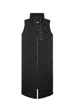 Best CAMP DAVID & SOCCX Lange Steppweste mit Shiny-Details black