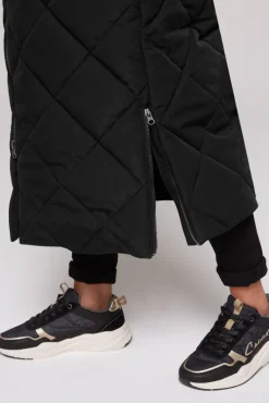 Best CAMP DAVID & SOCCX Lange Steppweste mit Shiny-Details black