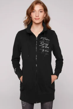 Cheap CAMP DAVID & SOCCX Lange Sweatjacke mit hohem Kragen black