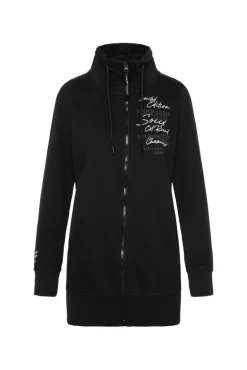 Cheap CAMP DAVID & SOCCX Lange Sweatjacke mit hohem Kragen black