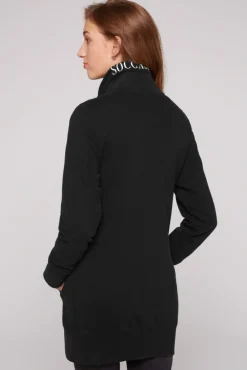 Cheap CAMP DAVID & SOCCX Lange Sweatjacke mit hohem Kragen black