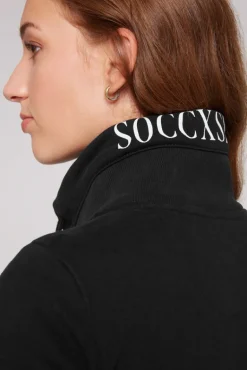 Cheap CAMP DAVID & SOCCX Lange Sweatjacke mit hohem Kragen black