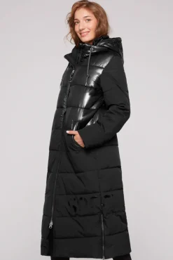 Fashion CAMP DAVID & SOCCX Langer Steppmantel im Materialmix black