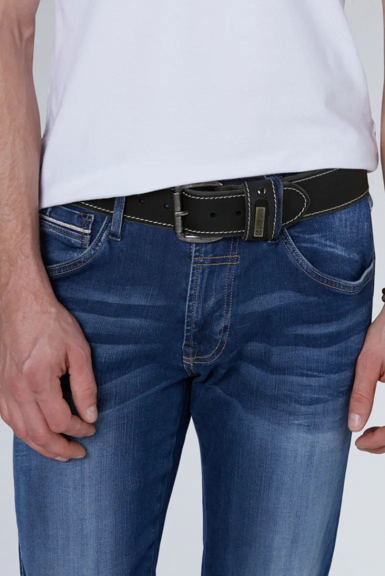 Discount CAMP DAVID & SOCCX Ledergürtel black