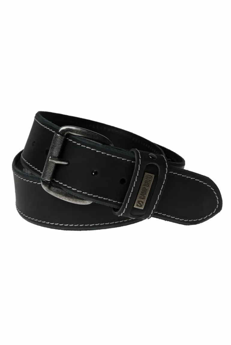 Discount CAMP DAVID & SOCCX Ledergürtel black