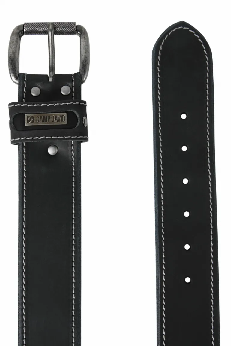 Discount CAMP DAVID & SOCCX Ledergürtel black