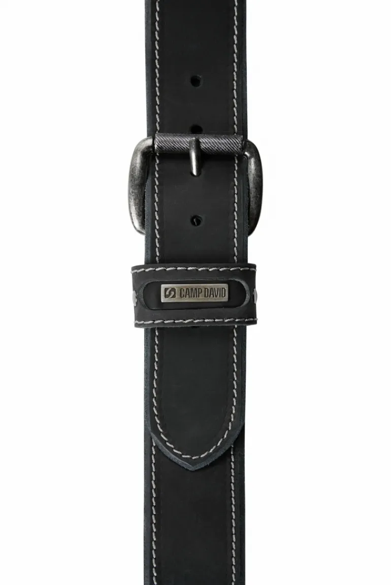 Discount CAMP DAVID & SOCCX Ledergürtel black