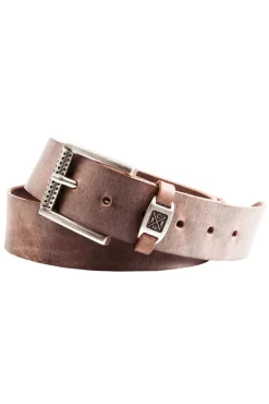 Cheap CAMP DAVID & SOCCX Ledergürtel im Used Look brown