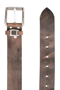 Cheap CAMP DAVID & SOCCX Ledergürtel im Used Look brown