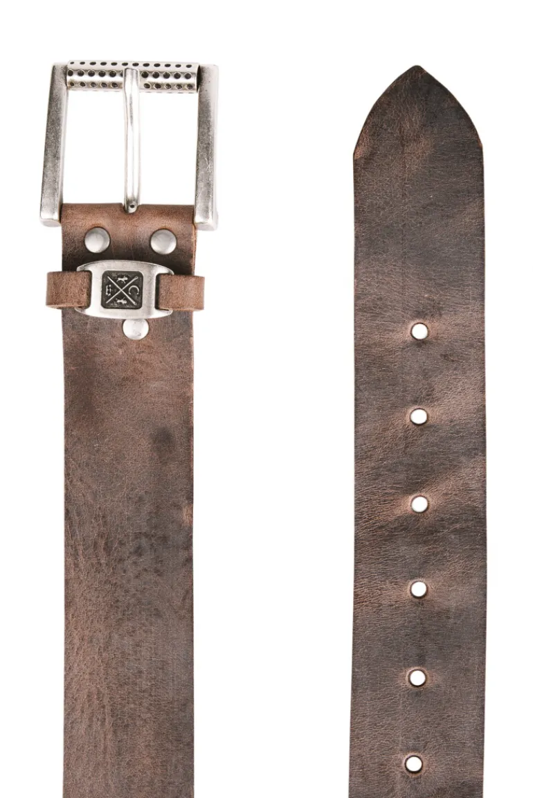 Cheap CAMP DAVID & SOCCX Ledergürtel im Used Look brown