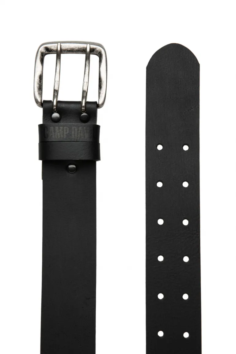 Cheap CAMP DAVID & SOCCX Ledergürtel mit Doppeldornschließe black