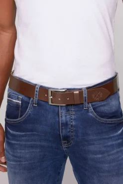 Store CAMP DAVID & SOCCX Ledergürtel mit matter Dornschließe brown