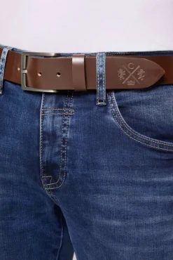 Store CAMP DAVID & SOCCX Ledergürtel mit matter Dornschließe brown