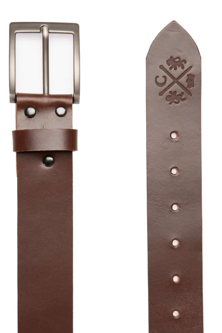 Store CAMP DAVID & SOCCX Ledergürtel mit matter Dornschließe brown