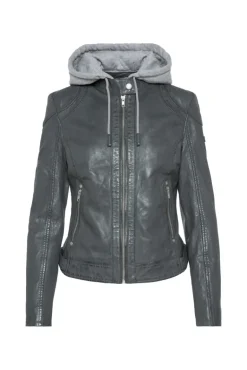 Store CAMP DAVID & SOCCX Lederjacke im Biker-Stil mit Kapuzeneinsatz dark green darkgreen