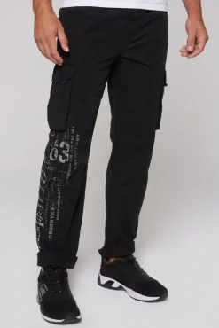 Best Sale CAMP DAVID & SOCCX Leichte Cargohose mit Label Prints black