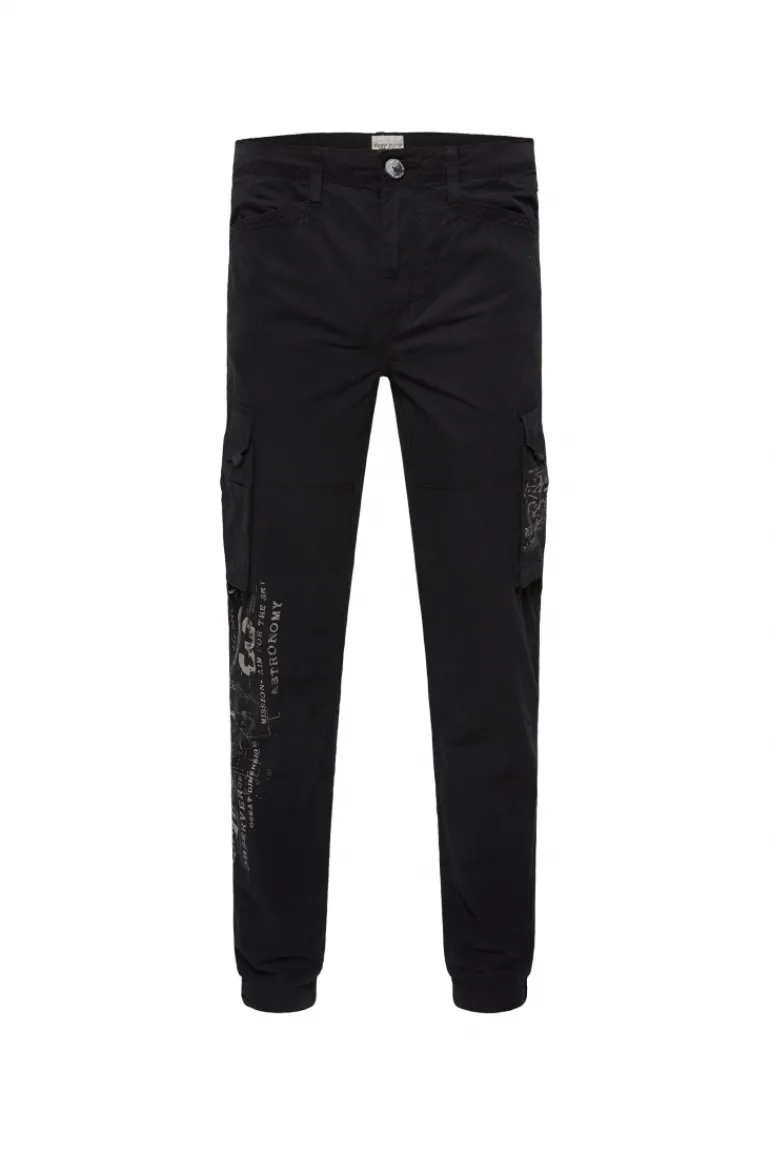 Best Sale CAMP DAVID & SOCCX Leichte Cargohose mit Label Prints black