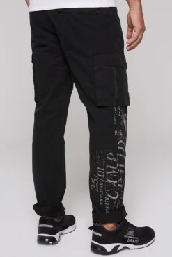Best Sale CAMP DAVID & SOCCX Leichte Cargohose mit Label Prints black
