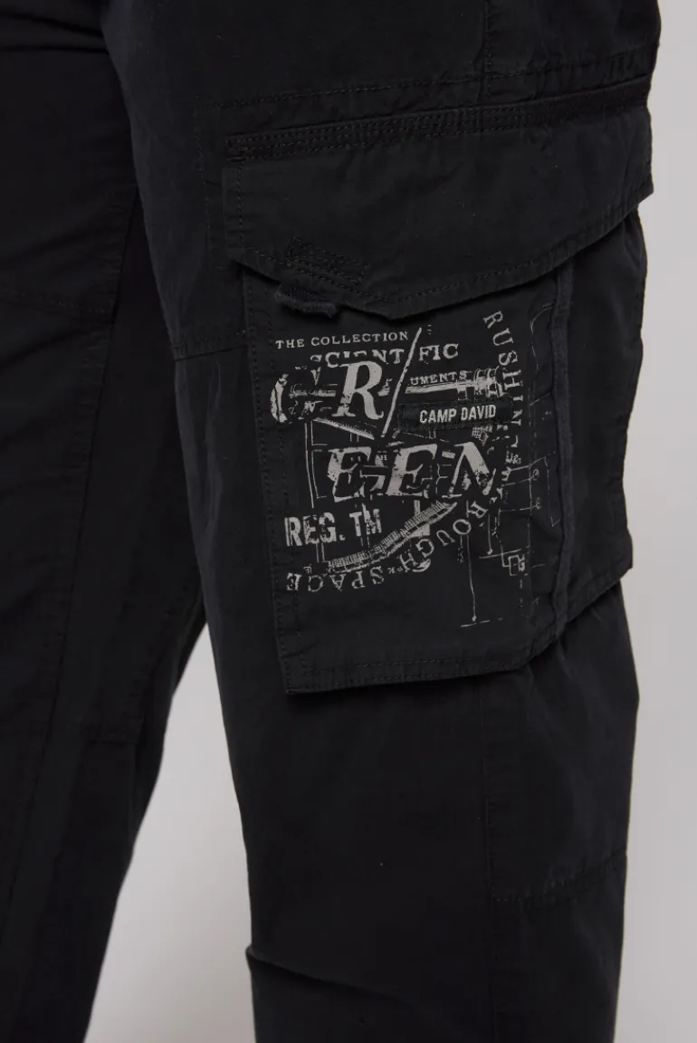Best Sale CAMP DAVID & SOCCX Leichte Cargohose mit Label Prints black