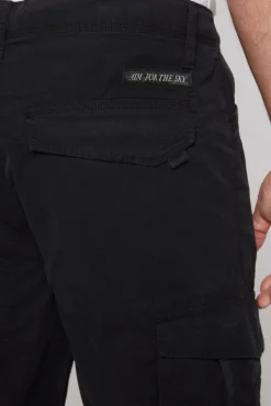 Best Sale CAMP DAVID & SOCCX Leichte Cargohose mit Label Prints black
