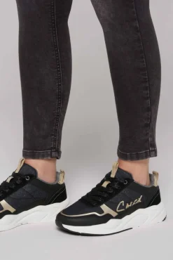 Cheap CAMP DAVID & SOCCX Leichter Sneaker mit Glitter-Design black