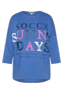 Cheap CAMP DAVID & SOCCX Leichtes Sweatshirt mit Logo Print pool blue poolblue