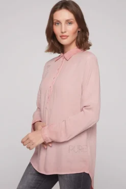 Cheap CAMP DAVID & SOCCX Longbluse Oil Dyed mit Logo aus Schmucksteinen rose blush roseblush