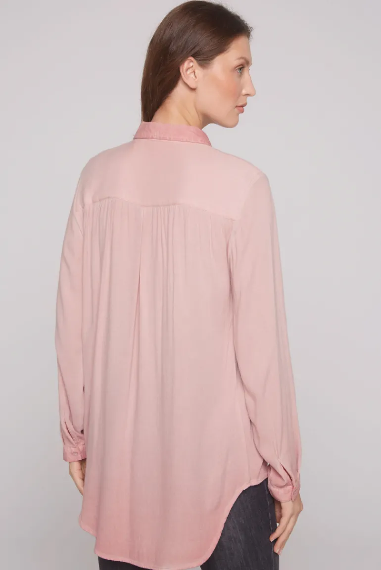 Cheap CAMP DAVID & SOCCX Longbluse Oil Dyed mit Logo aus Schmucksteinen rose blush roseblush