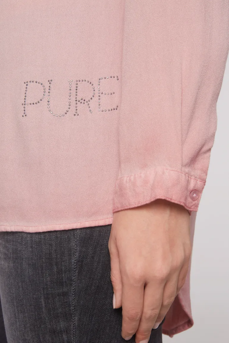 Cheap CAMP DAVID & SOCCX Longbluse Oil Dyed mit Logo aus Schmucksteinen rose blush roseblush