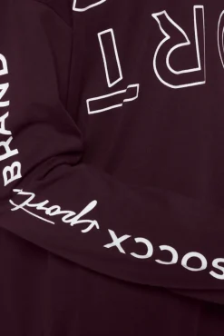 Discount CAMP DAVID & SOCCX Longsleeve mit Logo Prints und verstellbaren Elastiksaum deep plum deepplum