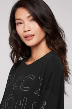 Best Sale CAMP DAVID & SOCCX Longsleeve mit Logo Prints und verstellbaren Elastiksaum black