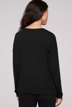Best Sale CAMP DAVID & SOCCX Longsleeve mit Logo Prints und verstellbaren Elastiksaum black