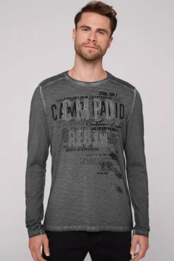 Online CAMP DAVID & SOCCX Longsleeve mit Tapes und Logo-Applikationen granite