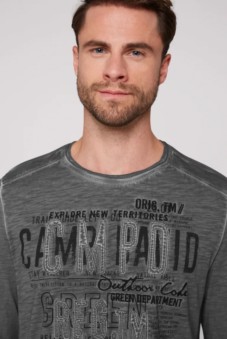 Online CAMP DAVID & SOCCX Longsleeve mit Tapes und Logo-Applikationen granite