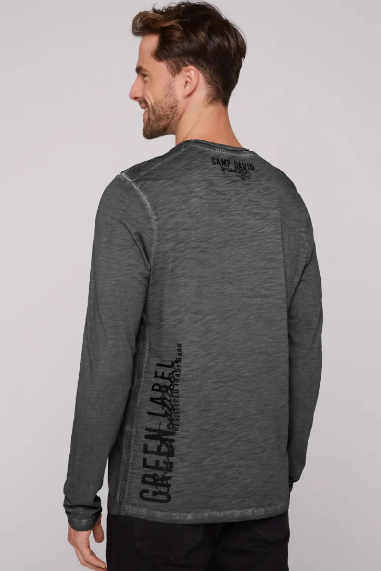 Online CAMP DAVID & SOCCX Longsleeve mit Tapes und Logo-Applikationen granite