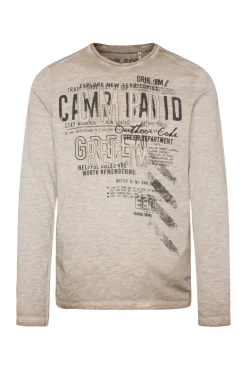 Best CAMP DAVID & SOCCX Longsleeve mit Tapes und Logo-Applikationen fossil brown fossilbrown