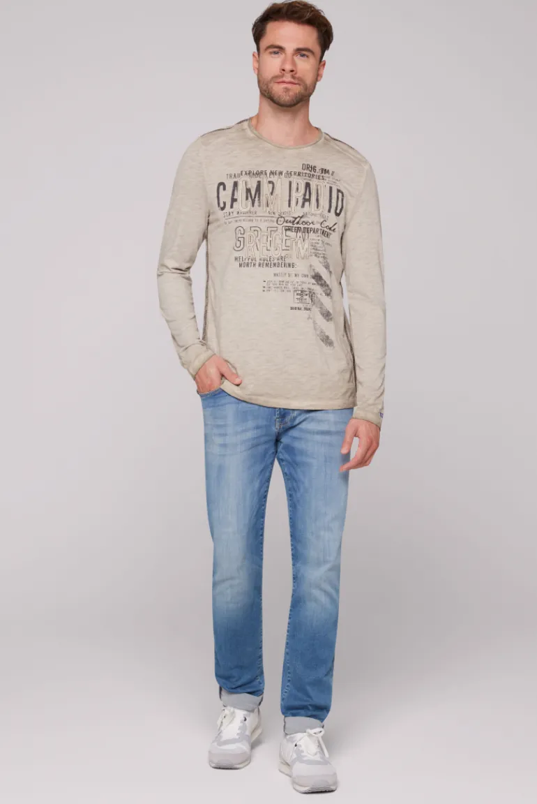 Best CAMP DAVID & SOCCX Longsleeve mit Tapes und Logo-Applikationen fossil brown fossilbrown