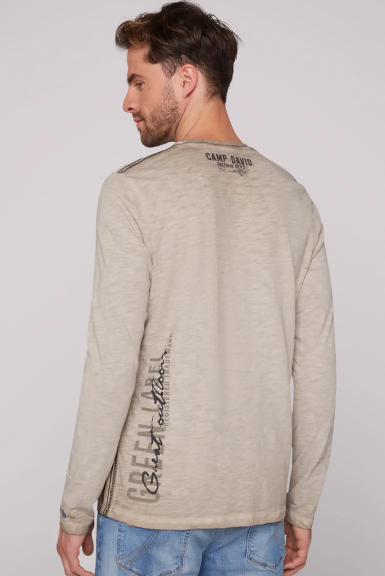 Best CAMP DAVID & SOCCX Longsleeve mit Tapes und Logo-Applikationen fossil brown fossilbrown