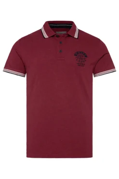 Fashion CAMP DAVID & SOCCX Meliertes Poloshirt mit Two-Tone-Details burgundy melange burgundymelange