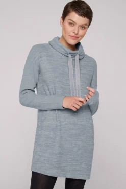 Store CAMP DAVID & SOCCX Meliertes Strickkleid mit Rollkragen cold grey melange coldgreymelange