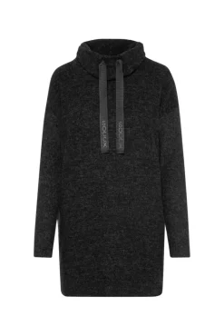 Cheap CAMP DAVID & SOCCX Meliertes Strickkleid mit Rollkragen black melange blackmelange