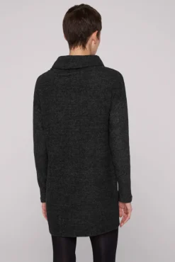 Cheap CAMP DAVID & SOCCX Meliertes Strickkleid mit Rollkragen black melange blackmelange
