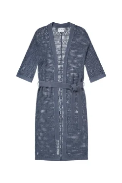Hot CAMP DAVID & SOCCX Mesh-Cardigan mit Glitzerstein-Wording blueberry