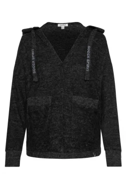 Store CAMP DAVID & SOCCX Offener Kurz-Cardigan mit Kapuze black melange blackmelange