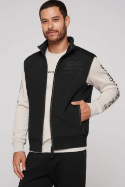 Online CAMP DAVID & SOCCX Outdoorweste im tonigen Materialmix black