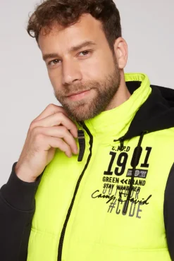 Sale CAMP DAVID & SOCCX Outdoorweste mit abtrennbarer Sweatkapuze neon kiwi neonkiwi