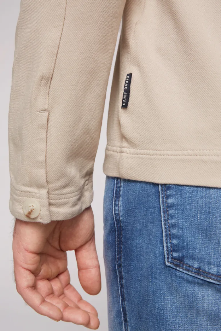 Clearance CAMP DAVID & SOCCX Overshirt mit Kapuze und Brusttaschen cappuccino