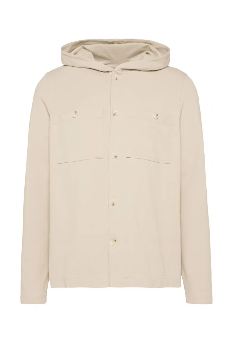 Cheap CAMP DAVID & SOCCX Overshirt mit Kapuze und Brusttaschen cappuccino