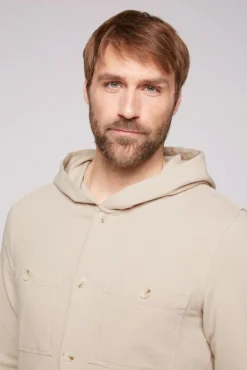 Cheap CAMP DAVID & SOCCX Overshirt mit Kapuze und Brusttaschen cappuccino