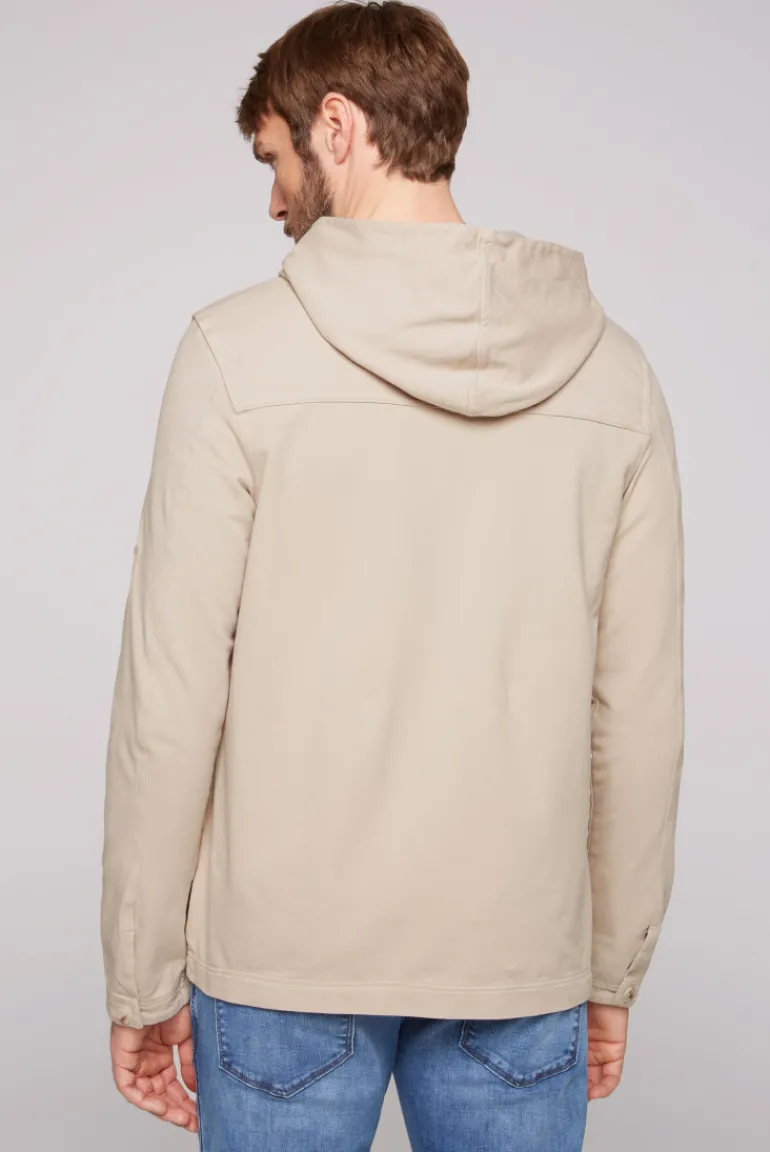 Cheap CAMP DAVID & SOCCX Overshirt mit Kapuze und Brusttaschen cappuccino